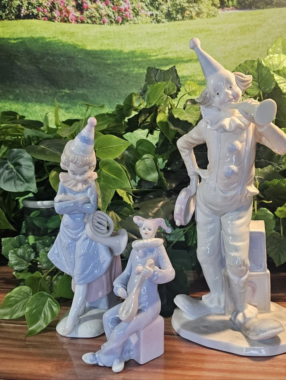 'Send in the Clowns' Porcelain Figurine Lot of 3 Pastel Circus Musicians 🎺🎭